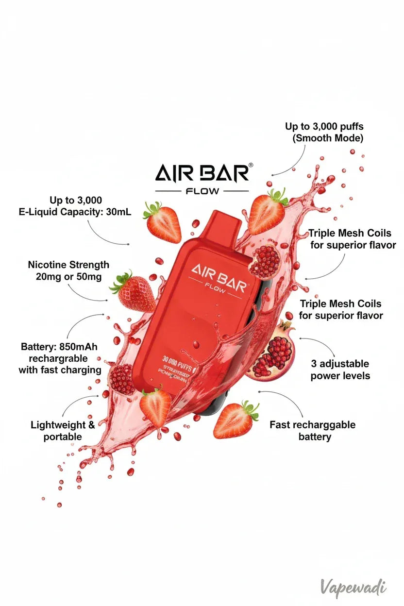 Air Bar Flow 30000 Puffs Strawberry Pomegranate