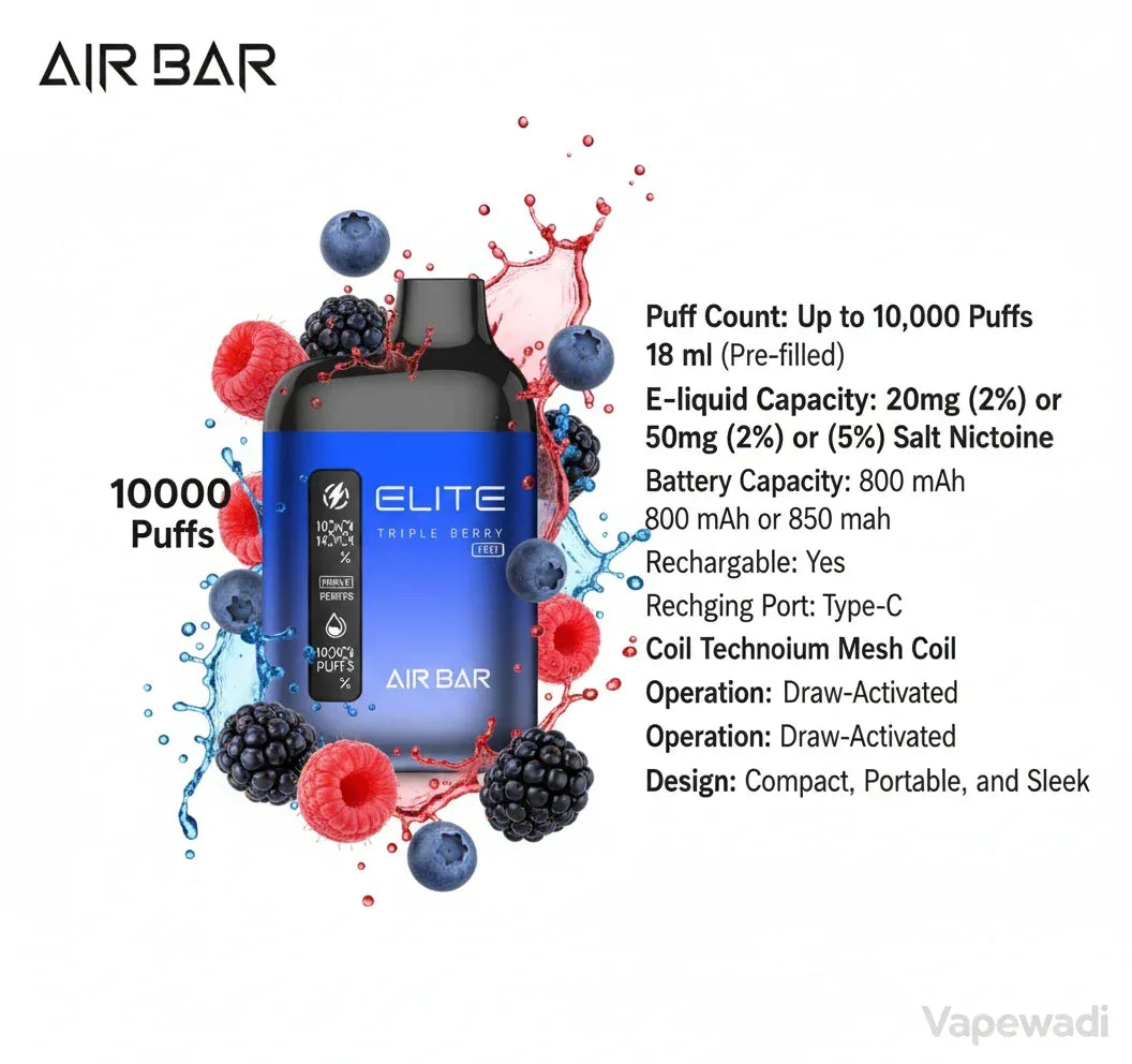 Air Bar Elite 10000 Puffs Disposable Vape – Multiple Flavors