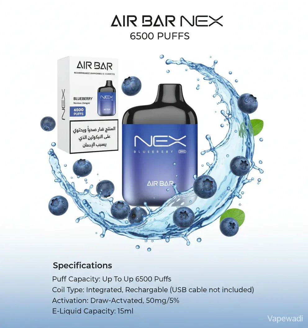Air Bar Disposable Vape (6500 Puffs) - Rechargeable | Premium Mesh Coil | Multiple Flavors - Vapewadi