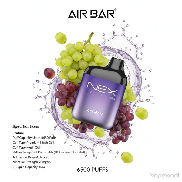 Air Bar Disposable Vape (6500 Puffs) - Rechargeable | Premium Mesh Coil | Multiple Flavors