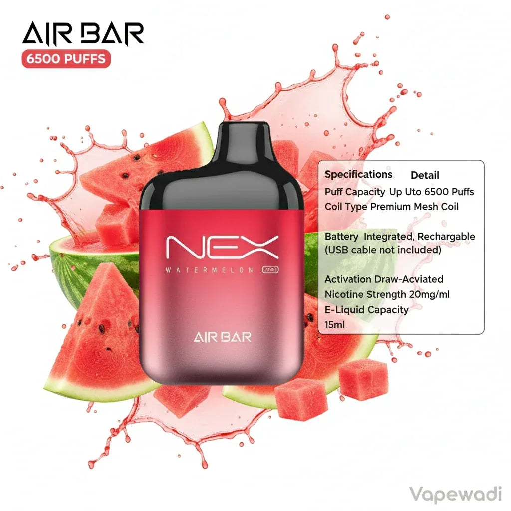 Air Bar Disposable Vape (6500 Puffs) - Rechargeable | Premium Mesh Coil | Multiple Flavors - Vapewadi