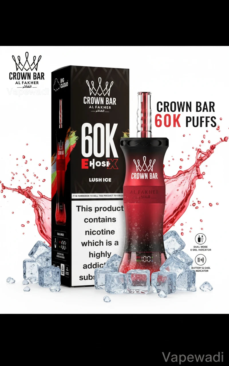 Al Fakher Crown Bar 60K Puffs E-Hose X Disposable Shisha Riyadh