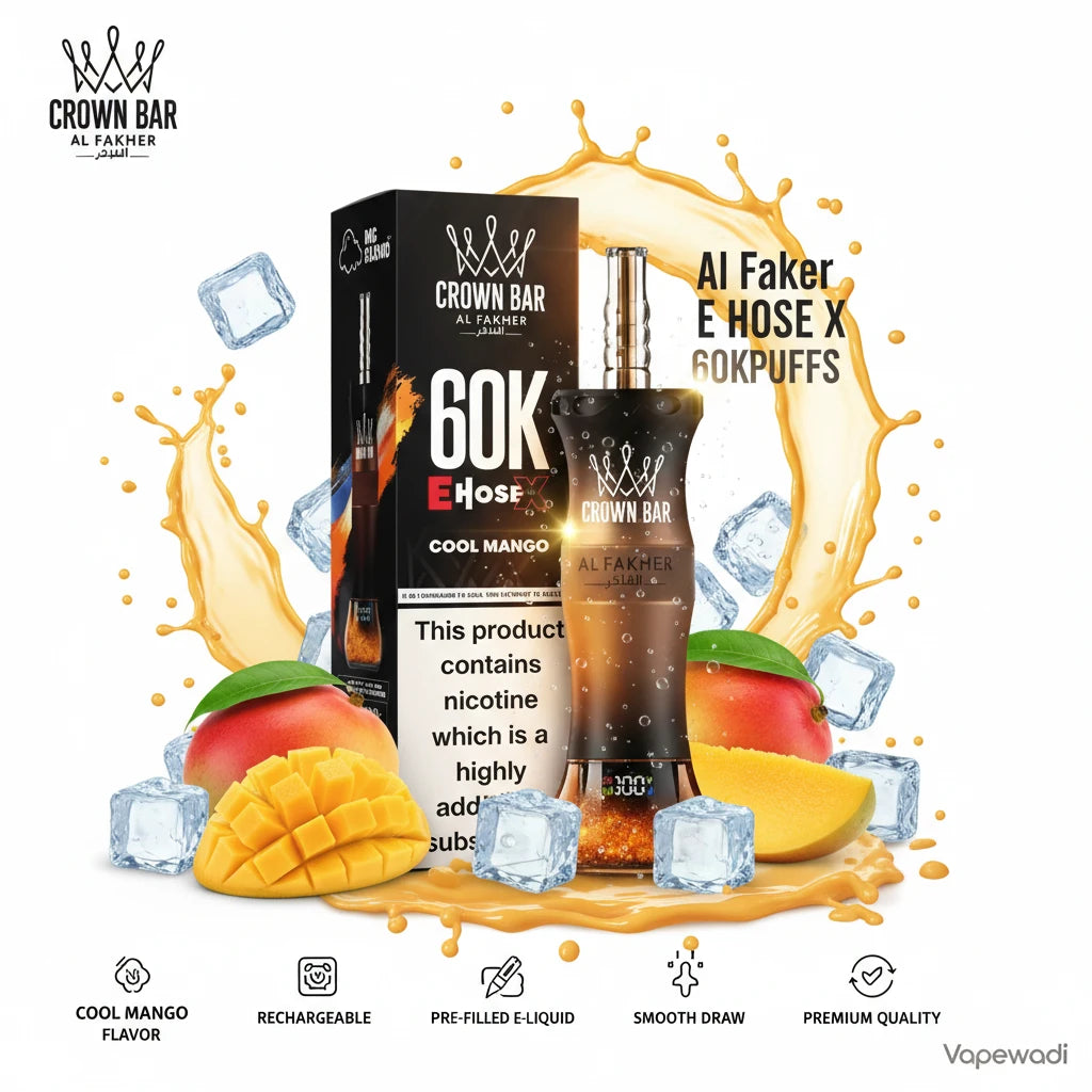 Al Fakher Crown Bar 60K Puffs E-Hose X Disposable Shisha Riyadh