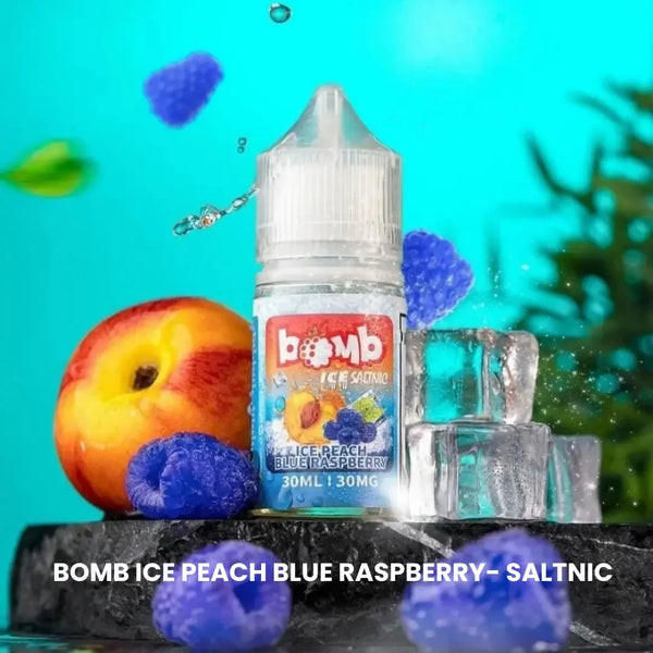 BOMB Ice Peach Blue Raspberry Saltnic in Riyadh - Riyadh Vape Shop