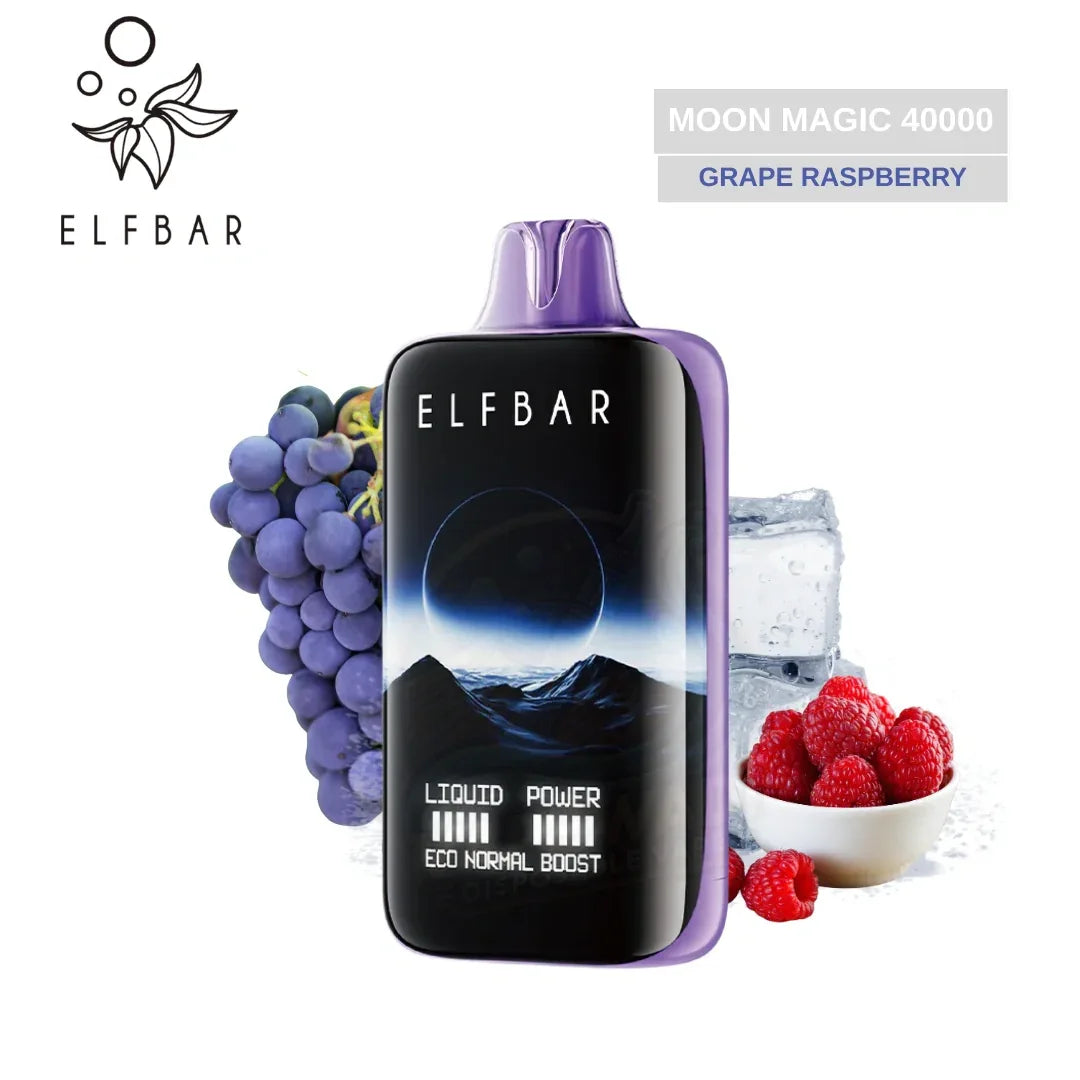 ELFBAR Moon Light 40000 Puffs Rechargeable Curved Screen Adjustable Power & Airflow – 15 Flavors