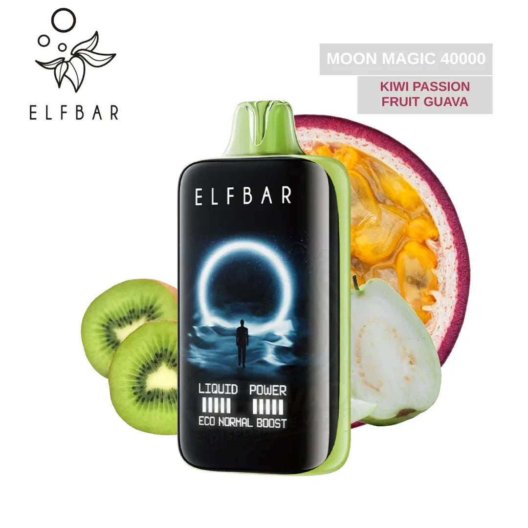 ELFBAR Moon Light 40000 Puffs Rechargeable Curved Screen Adjustable Power & Airflow – 15 Flavors