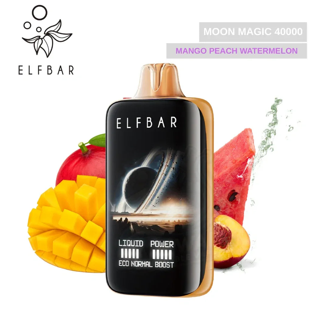 ELFBAR Moon Light 40000 Puffs Rechargeable Curved Screen Adjustable Power & Airflow – 15 Flavors