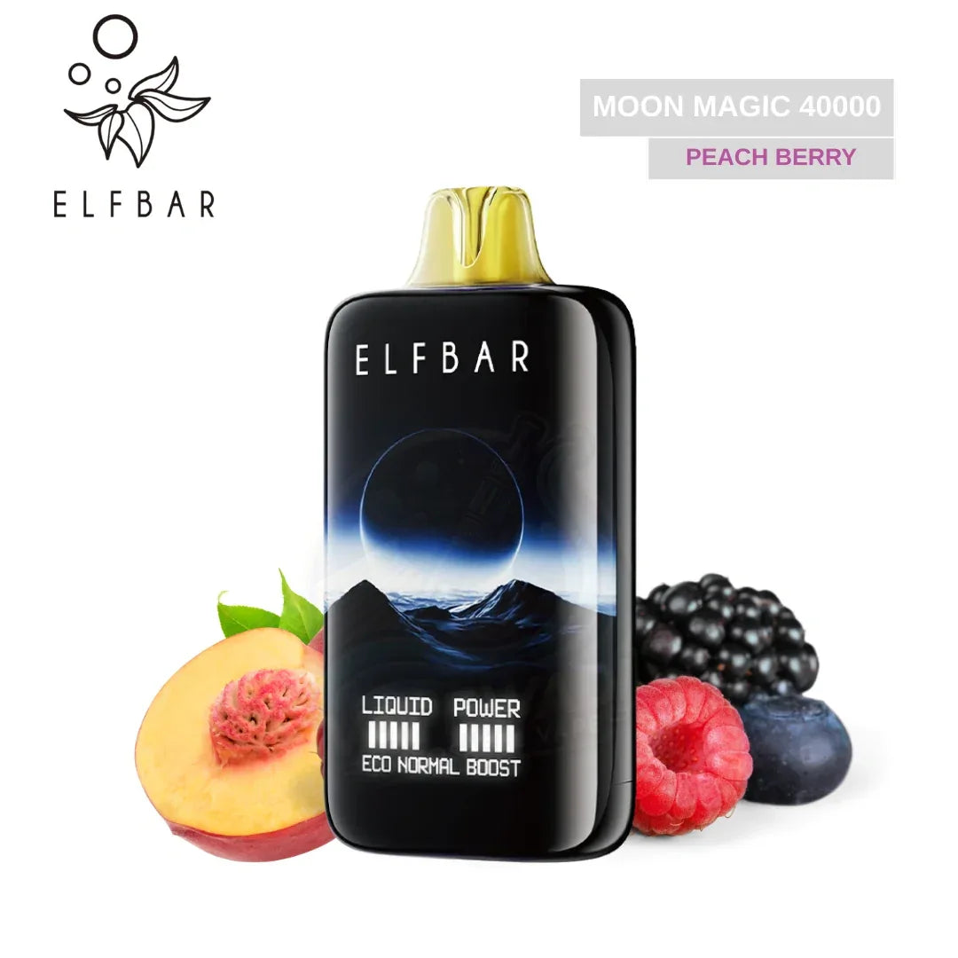 ELFBAR Moon Light 40000 Puffs Rechargeable Curved Screen Adjustable Power & Airflow – 15 Flavors
