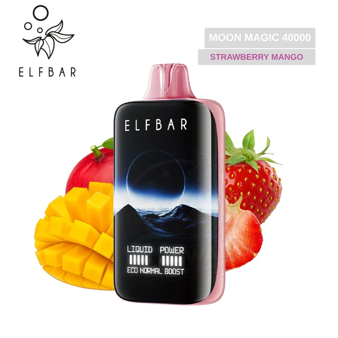 ELFBAR Moon Light 40000 Puffs Rechargeable Curved Screen Adjustable Power & Airflow – 15 Flavors