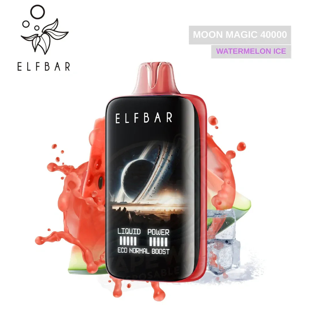 ELFBAR Moon Light 40000 Puffs Rechargeable Curved Screen Adjustable Power & Airflow – 15 Flavors