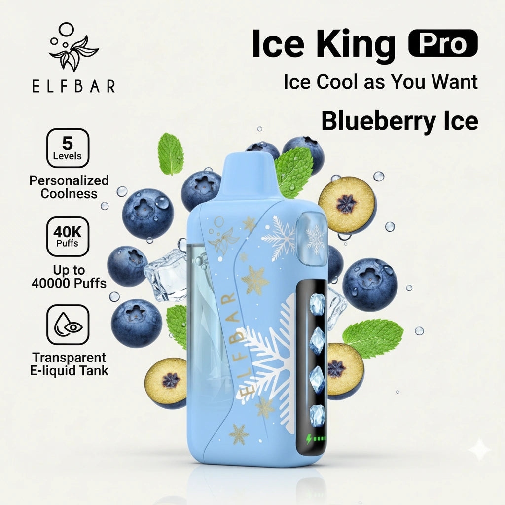Elf Bar Ice King Pro 40000 Puffs Disposable Vape – Blueberry Ice | Riyadh Same Day Delivery