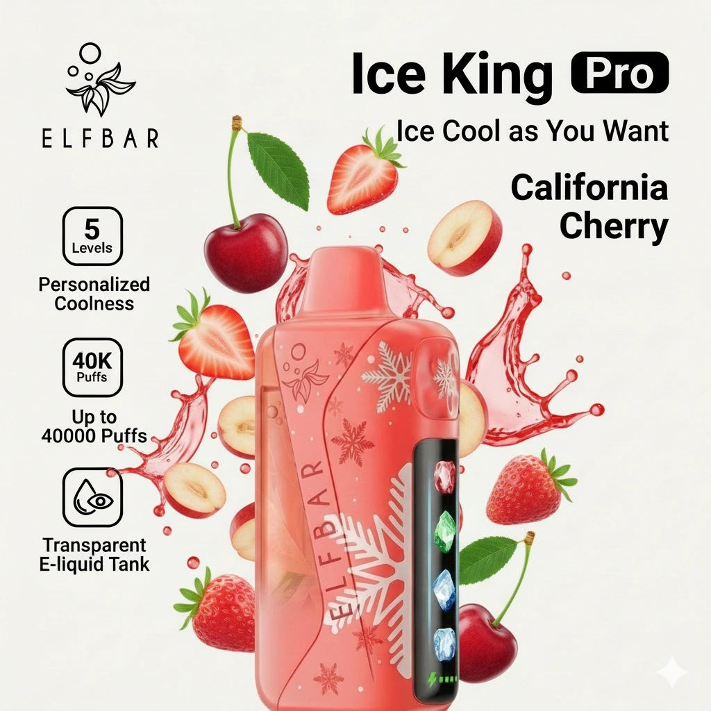 Elf Bar Ice King Pro 40000 Puffs Disposable Vape – California Cherry | Riyadh Same Day Delivery