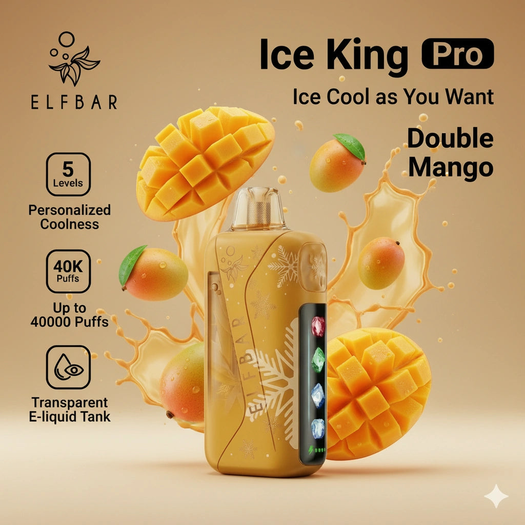Elf Bar Ice King Pro 40000 Puffs Disposable Vape – Double Mango | Riyadh Same Day Delivery
