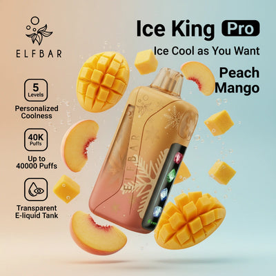 Elf Bar Ice King Pro 40000 Puffs Disposable Vape – Peach Mango | Riyadh Same Day Delivery