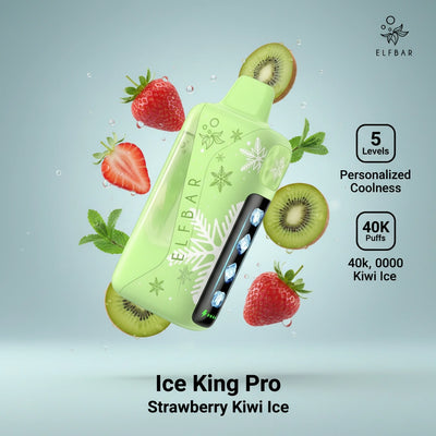 Elf Bar Ice King Pro 40000 Puffs Disposable Vape – Strawberry Kiwi Ice | Riyadh Same Day Delivery