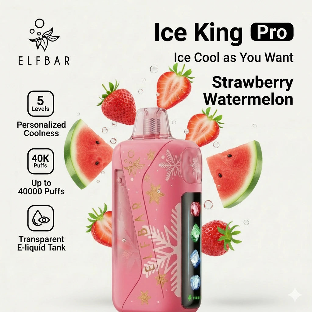 Elf Bar Ice King Pro 40000 Puffs Disposable Vape – Strawberry Watermelon | Riyadh Same Day Delivery