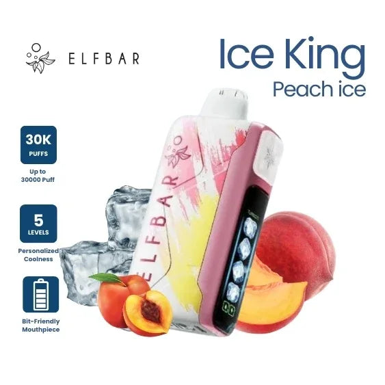Elf Bar Ice King 30,000 Puffs Disposable Vape - Peach ice