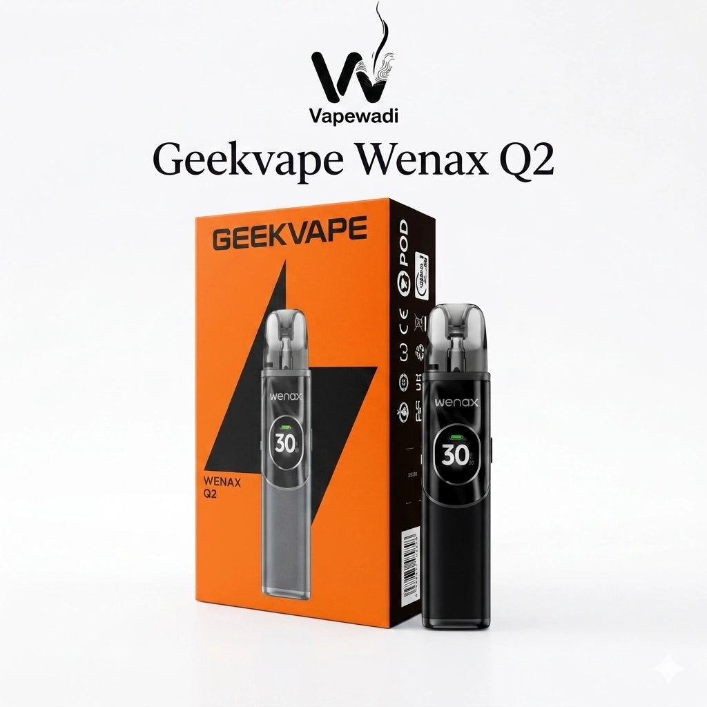 Geekvape Wenax Q2 Pod Device featuring adjustable airflow and OLED display, Vapewadi Riyadh