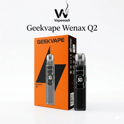 Geekvape Wenax Q2 Pod Device featuring adjustable airflow and OLED display, Vapewadi Riyadh