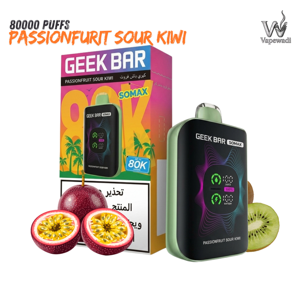 Geek Bar Somax 80000 Puffs – Passionfruit Sour Kiwi | Buy in Riyadh - Riyadh Vape Shop