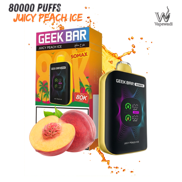 Geek Bar Somax 80000 Puffs – Juicy Peach Ice | Buy in Riyadh - Riyadh Vape Shop