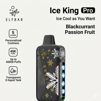 Elf Bar Ice King Pro 40000 Puffs Disposable Vape – Blackcurrant Passion Fruit | Riyadh Same Day Delivery