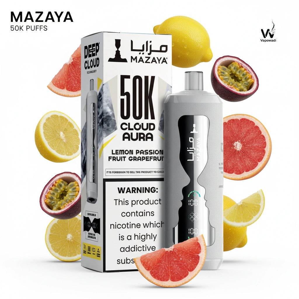Mazaya Cloud AURA 50000 Puffs Disposable Vape - 18 Flavors | Fast Riyadh Delivery