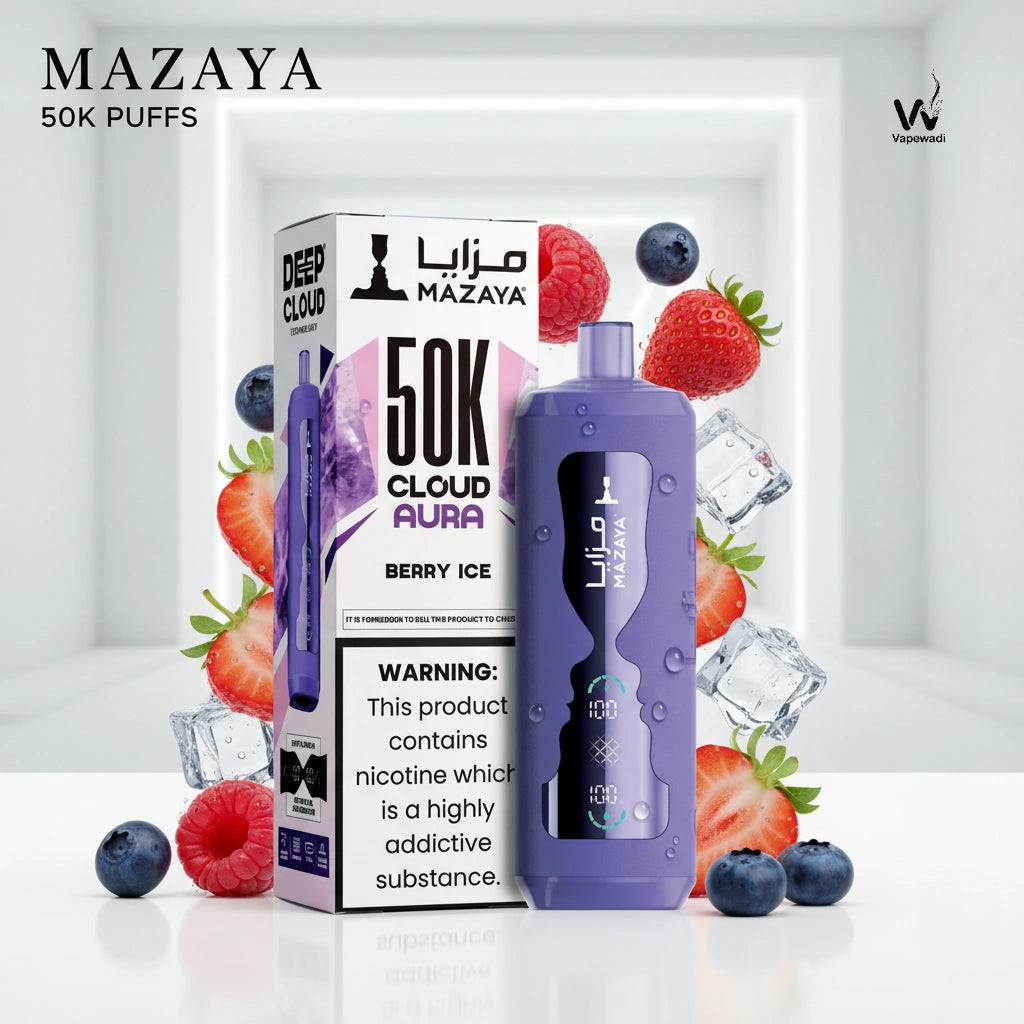 Mazaya Cloud AURA 50000 Puffs Disposable Vape - 18 Flavors | Fast Riyadh Delivery