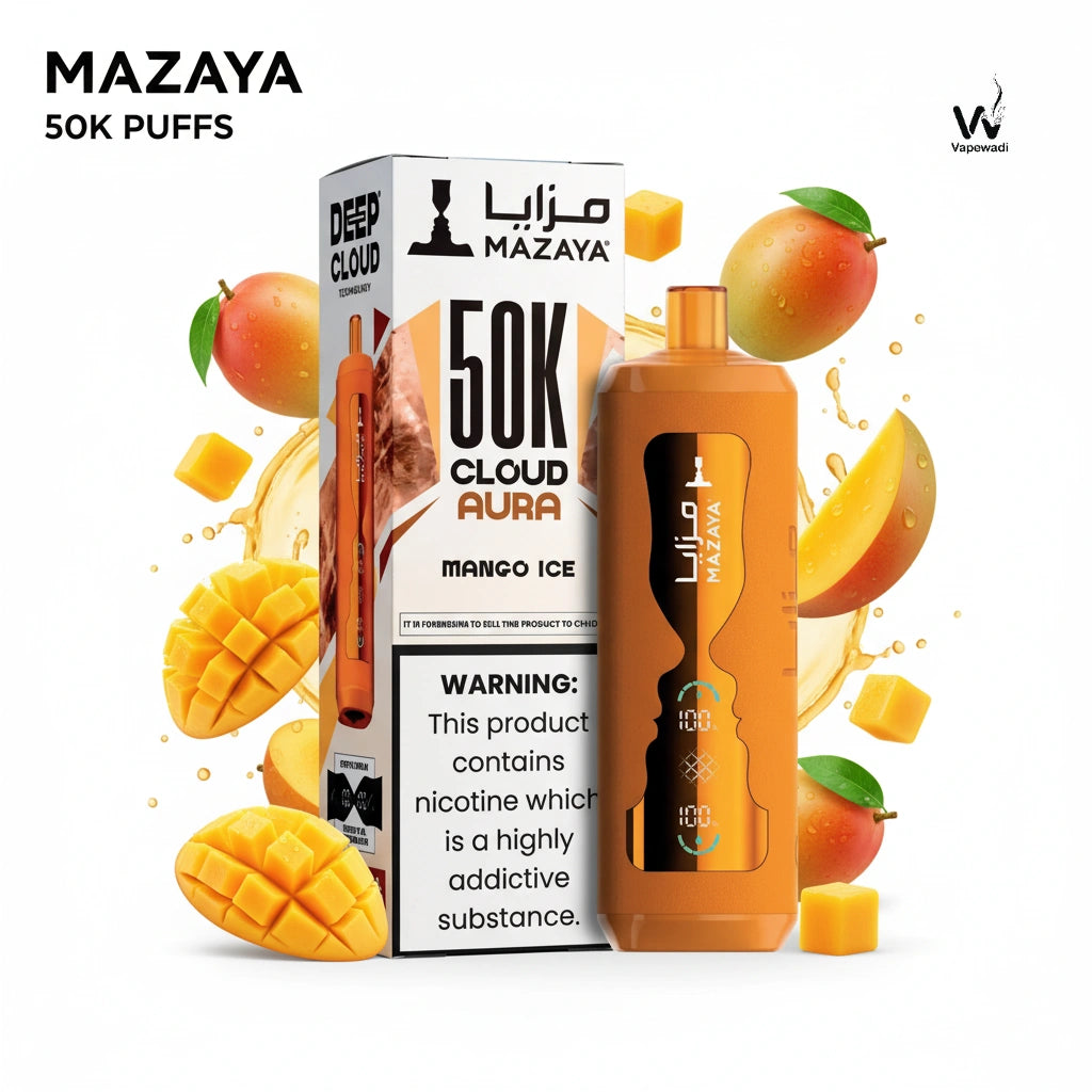 Mazaya Cloud AURA 50000 Puffs Disposable Vape - 18 Flavors | Fast Riyadh Delivery