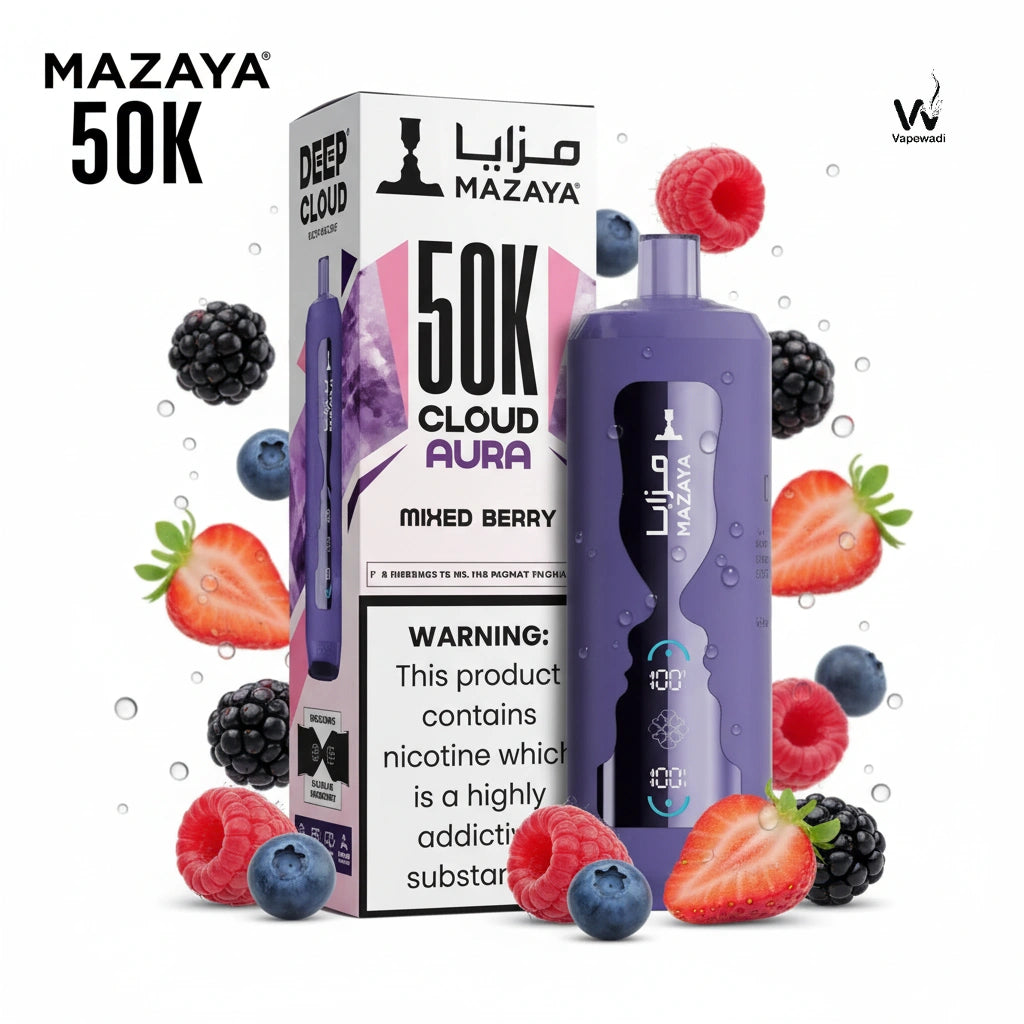 Mazaya Cloud AURA 50000 Puffs Disposable Vape - 18 Flavors | Fast Riyadh Delivery