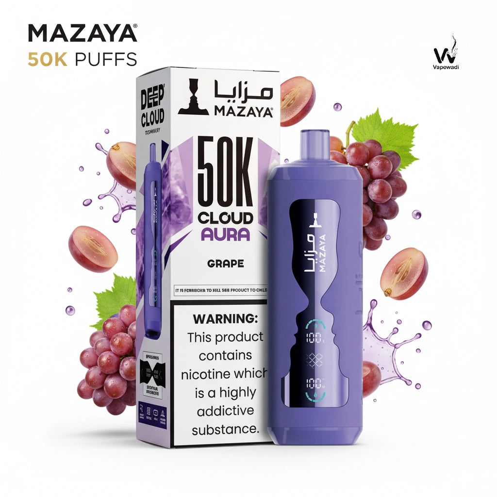 Mazaya Cloud AURA 50000 Puffs Disposable Vape - 18 Flavors | Fast Riyadh Delivery