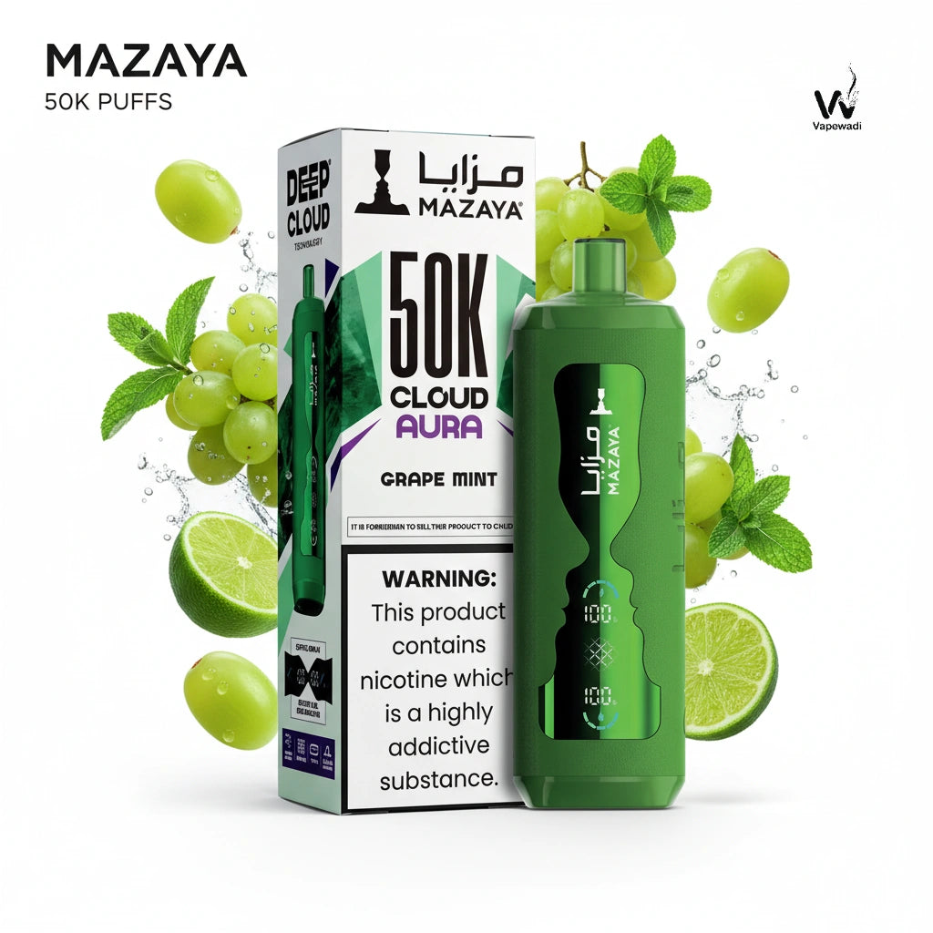 Mazaya Cloud AURA 50000 Puffs Disposable Vape - 18 Flavors | Fast Riyadh Delivery