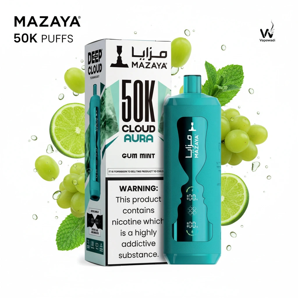 Mazaya Cloud AURA 50000 Puffs Disposable Vape - 18 Flavors | Fast Riyadh Delivery