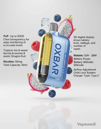 OXBAR PANTHER X 50000 Puffs Disposable Vape Berries-Ice Riyadh