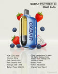 OXBAR PANTHER X 50000 Puffs Disposable Vape - Blueberry Strawberry Dragon Fruit Riyadh
