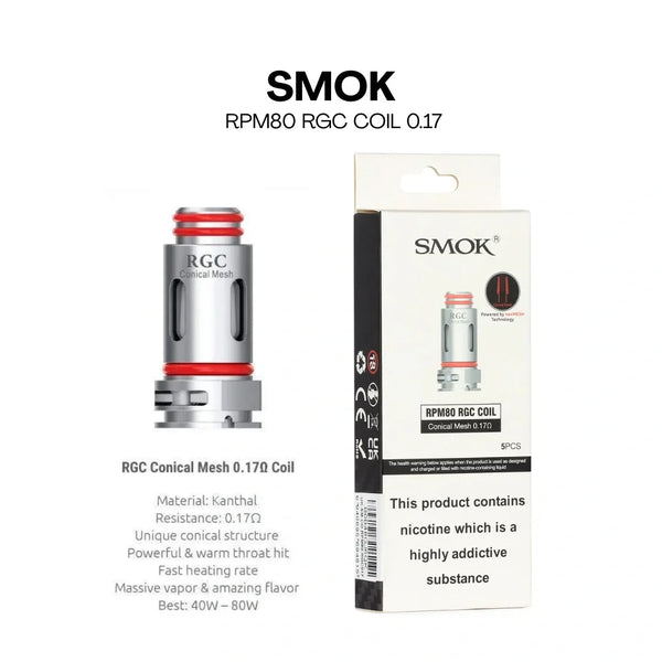 SMOK RPM80 RGC 0.17Ω Coil – Best Replacement Coils - Vapewadi | Premium Disposable Vapes in Riyadh