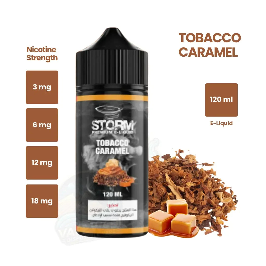 Storm Tobacco Caramel Vape Flavor 120ml - Vapewadi | Premium Disposable Vapes in Riyadh