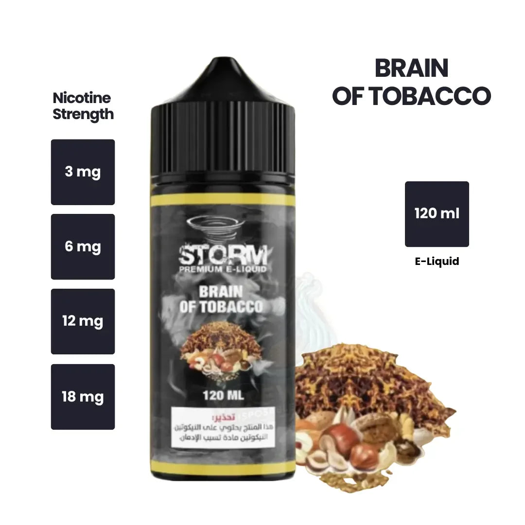 Storm Brain Of Tobacco Vape Flavor – 120ml - Vapewadi | Premium Disposable Vapes in Riyadh
