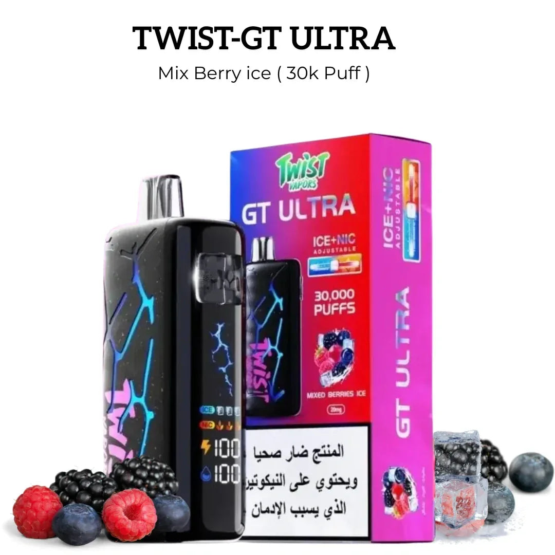 Twist Vapors GT MAX 30000 Puffs Disposable Vape Riyadh – Ultimate Vaping Experience