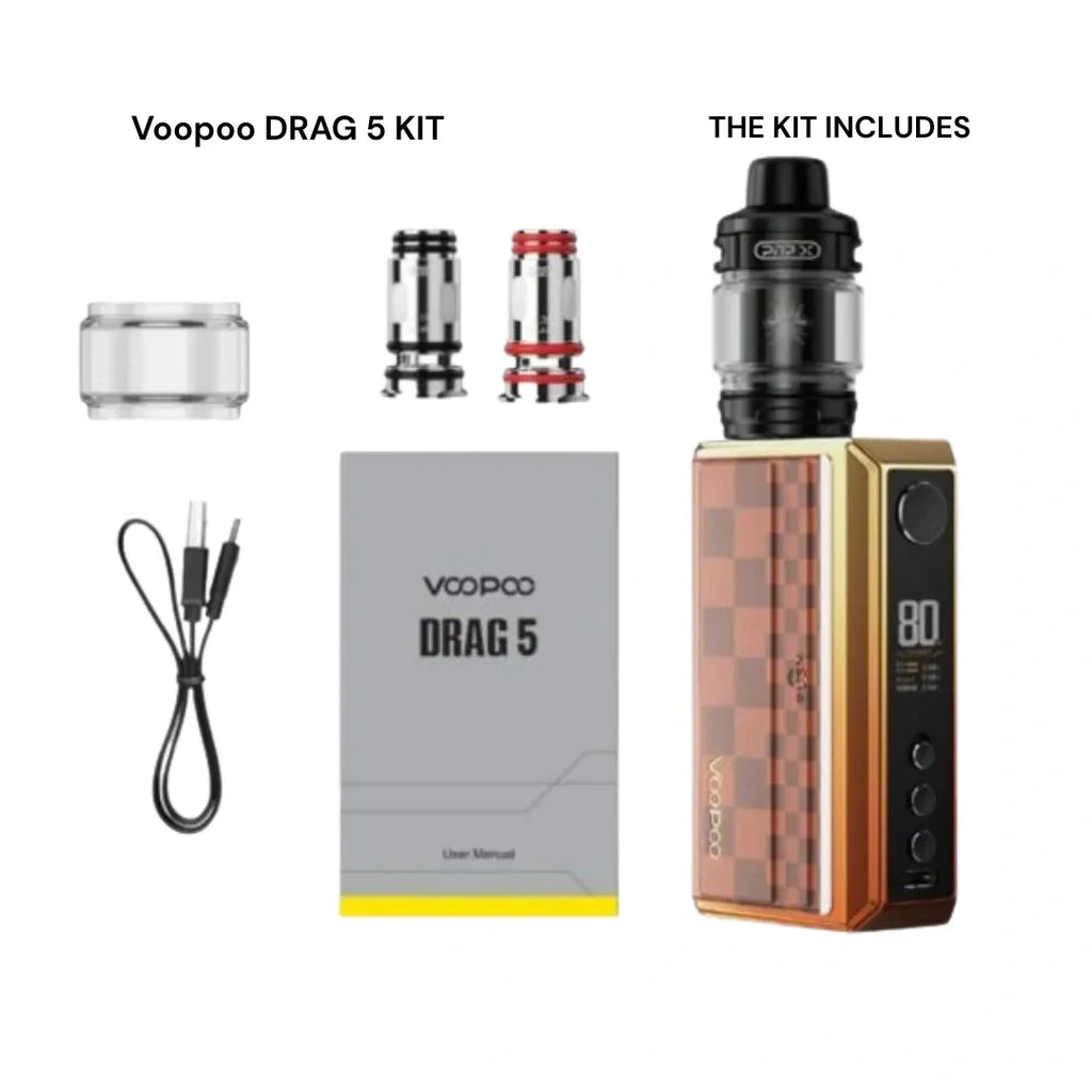 VOOPOO DRAG 5 Kit – 200W Dual 18650 Mod - Vapewadi | Premium Disposable Vapes in Riyadh