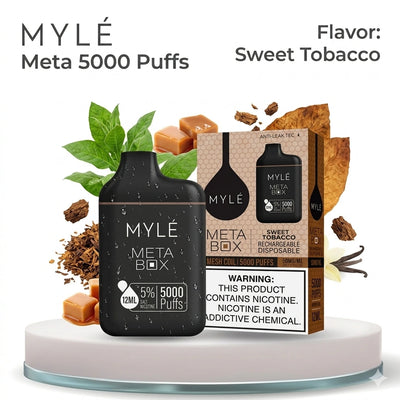 MYLÉ Meta Box 5000 Puffs – Sweet Tobacco | Disposable Vape Riyadh