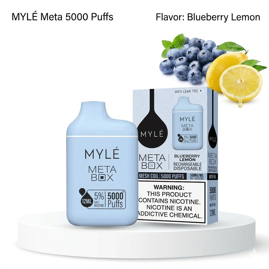 MYLÉ Meta Box 5000 Puffs – Blueberry Lemon | Disposable Vape Riyadh
