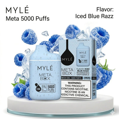 MYLÉ Meta Box 5000 Puffs – Iced Blue Razz | Disposable Vape Riyadh