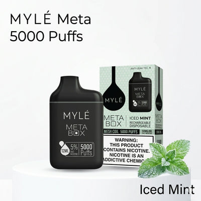 MYLÉ Meta Box 5000 Puffs – Iced Mint | Disposable Vape Riyadh
