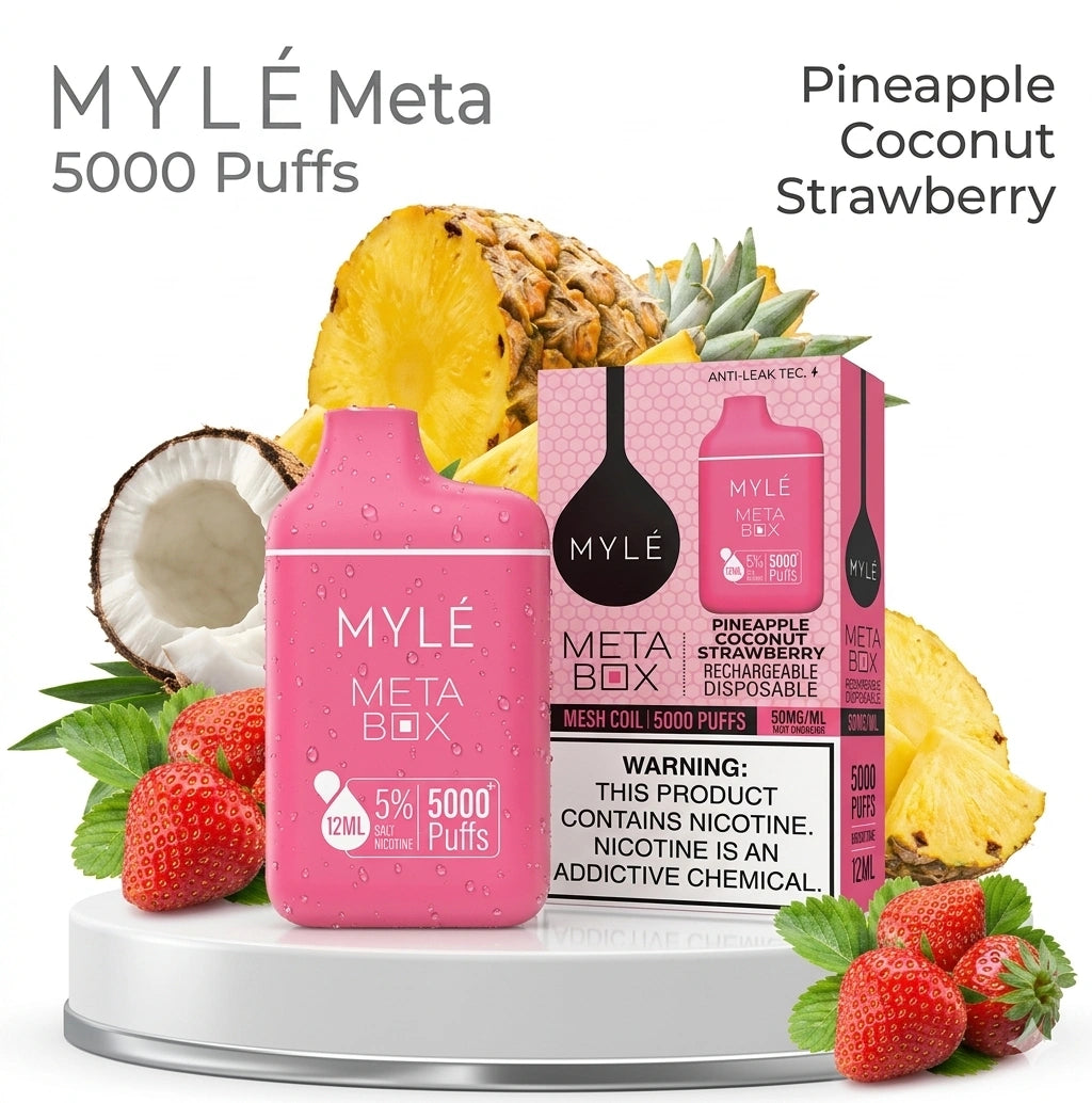 MYLÉ Meta Box 5000 Puffs – Pineapple Coconut Strawberry | Disposable Vape Riyadh