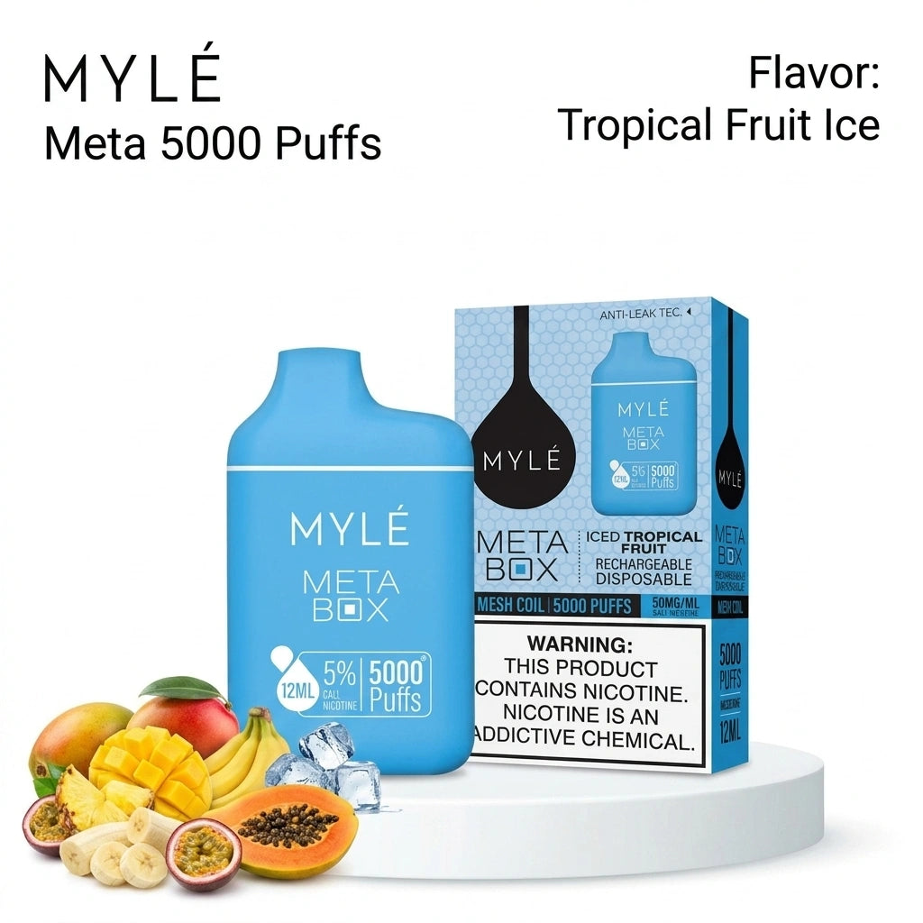 MYLÉ Meta Box 5000 Puffs – Tropical Fruit Ice | Disposable Vape Riyadh